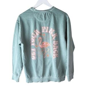 Get Your Pink Back Pigment Green Crewneck Size M